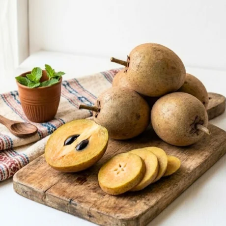 Fresh Sapota (Chikoo) 500g: Sweet & Creamy Semi-Ripe | ERB