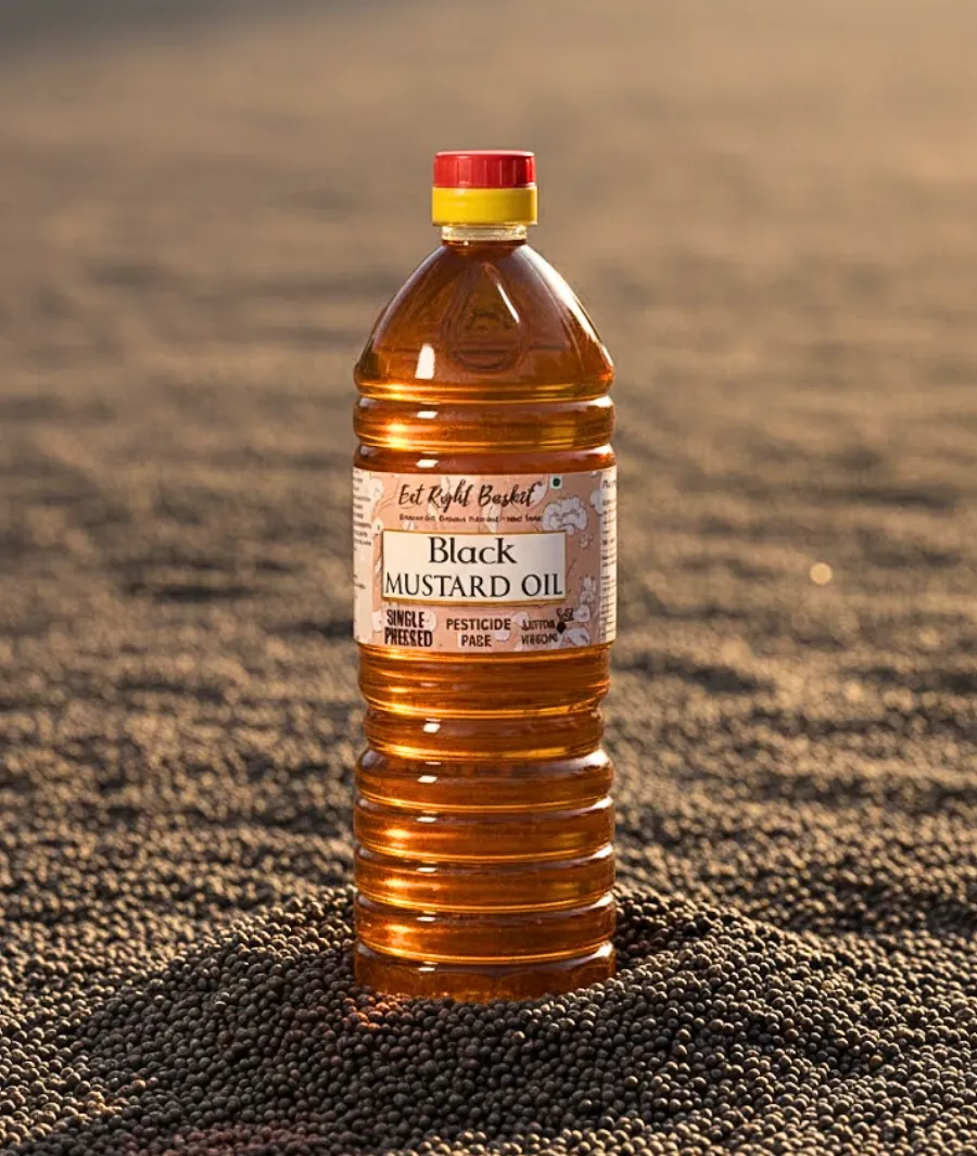 Black Mustard Oil: 0.950 Lt Single Pressed Cold Pressed | ERB