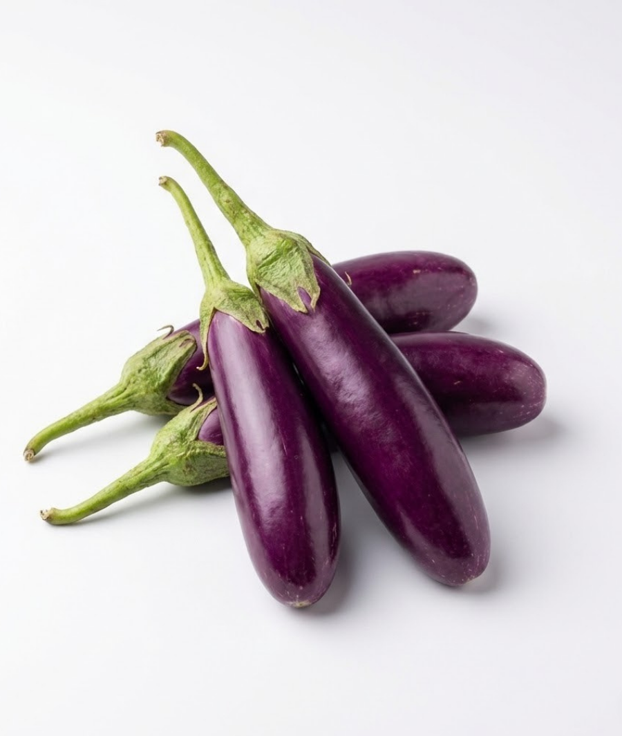 Brinjal (Long & Small) - (250g) Organically Grown