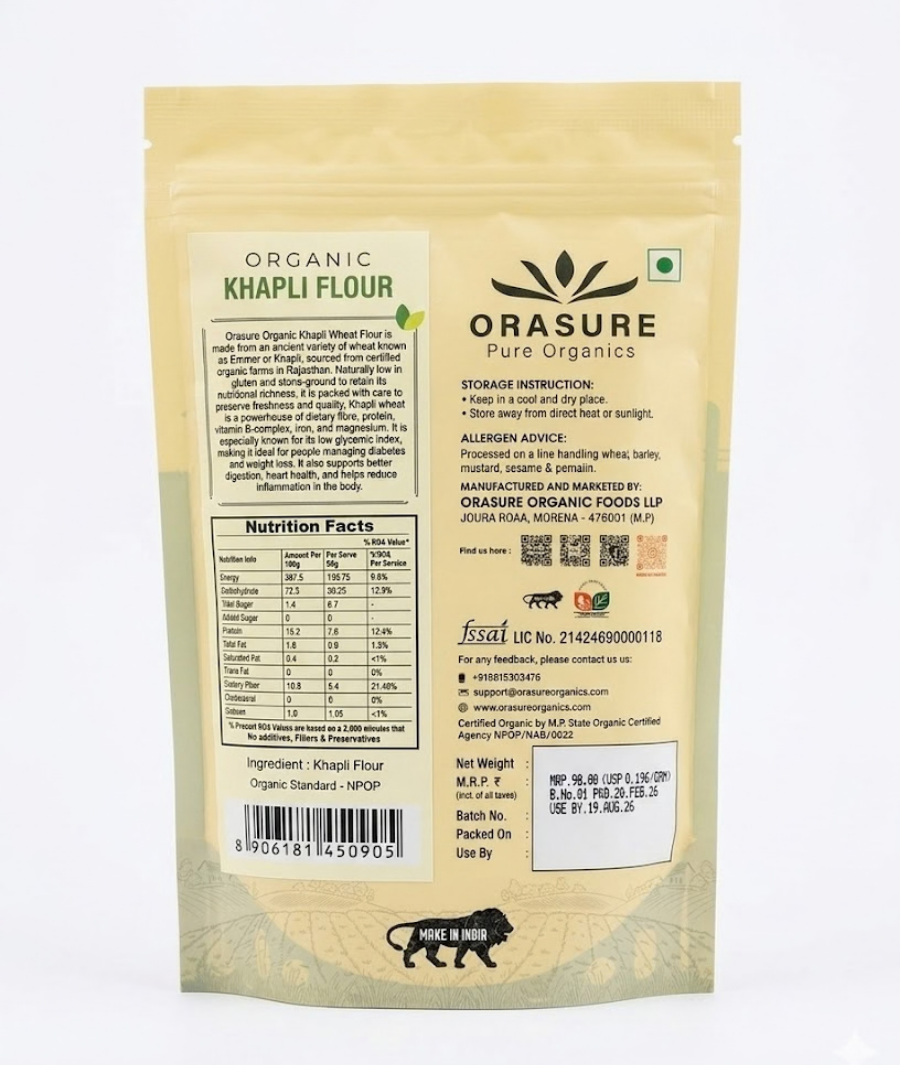 Organic Khapli Wheat Flour | Emmer Atta | Eat Right Basket