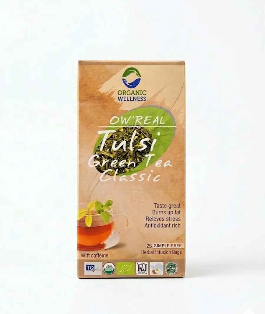 Tulsi Green Tea Classic | Stress Relief & Immunity | 25 Bags | ERB
