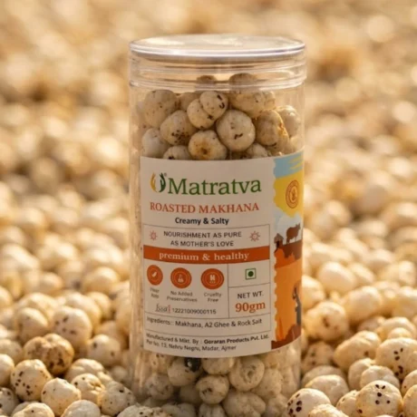Roasted Makhana - Creamy & Salty (90g) | A2 Ghee Roasted | ERB