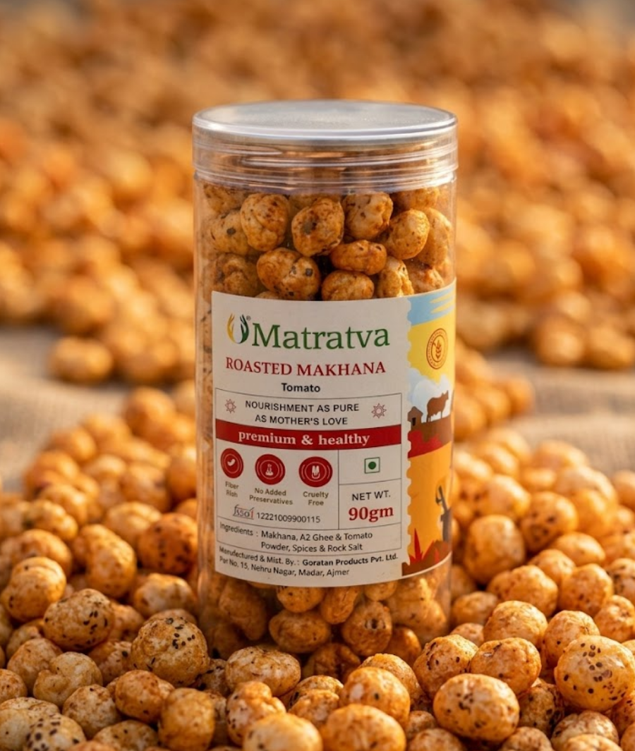Naturally Made Roasted Makhana - Tomato (90g) | Guilt-Free Snack | ERB