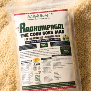 Radhunipagal Aromatic Rice (1kg) | GI Tag Certified Heritage Grain | ERB