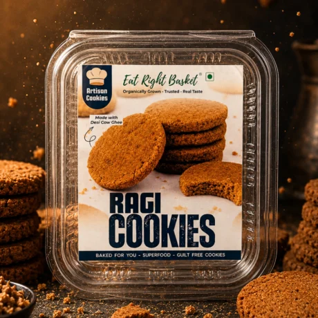 Artisan Ragi Cookies (200g) | Best Calcium-Rich Millet Biscuits | ERB